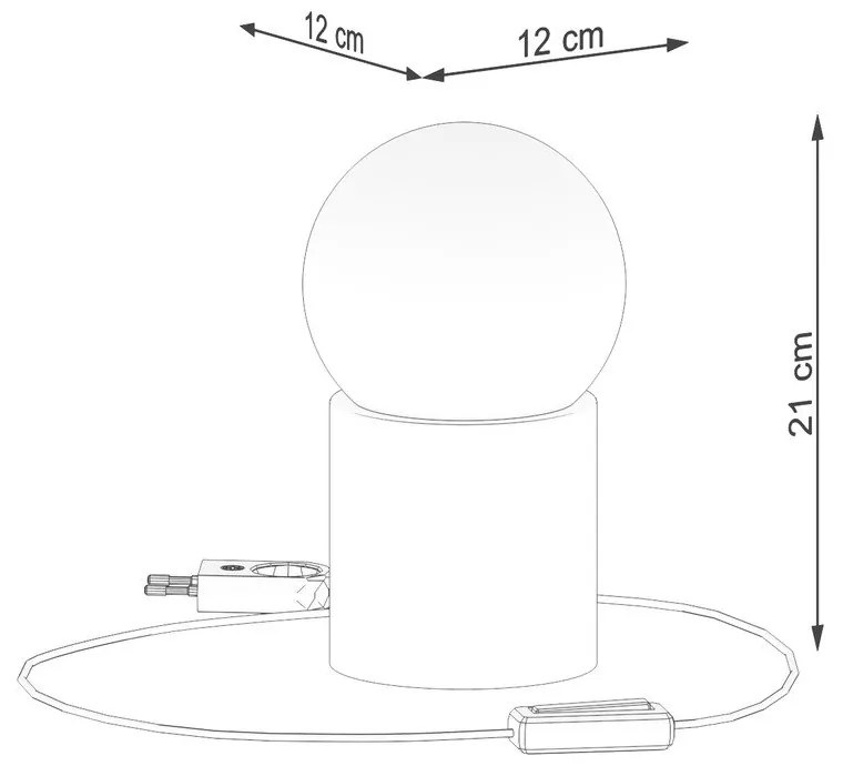 Lampada da tavolo bianca/di colore naturale con paralume in vetro (altezza totale 21 cm) Surtur – Sollux