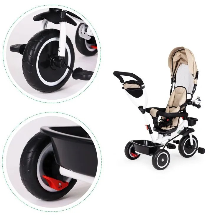 Triciclo, passeggino in beige ECOTOYS