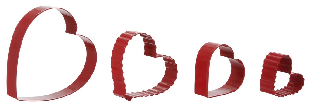 Set tagliabiscotti cuori rossi Baker's Secret