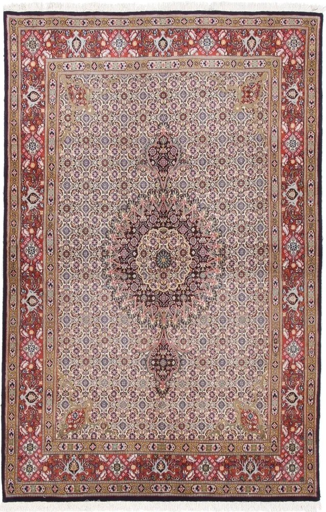 Moud Tappeto 150x230 Rosso (Iran) Annodato A Mano