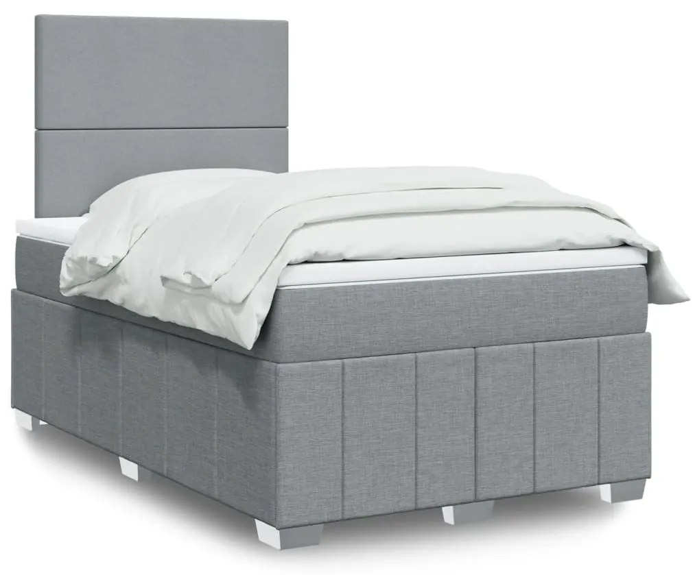 Giroletto A Molle Con Materasso Grigio Chiaro 120x200cm Tessuto /