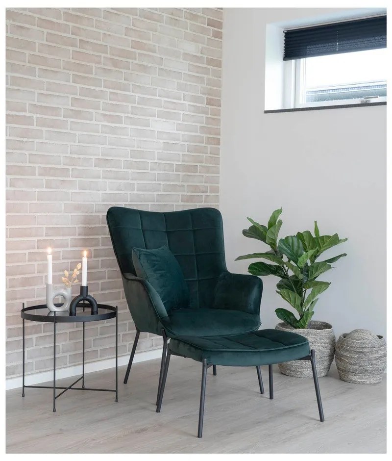 Poltrona verde con rivestimento in velluto Glasgow – Bonami Essentials