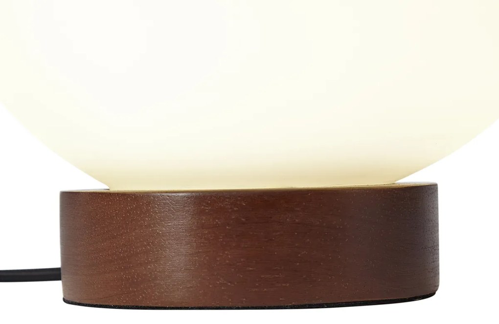 Lampada da tavolo Japandi in legno con vetro opale - Sally