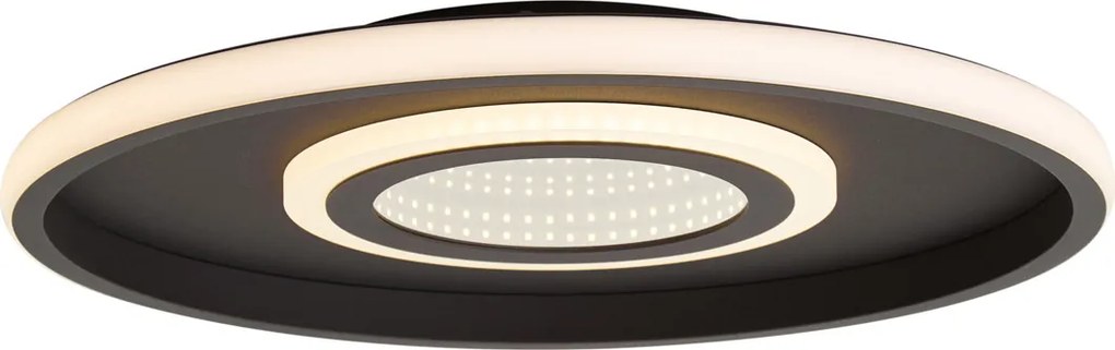 Plafoniera moderna nera con LED integrato e interruttore a 3 vie - Frini