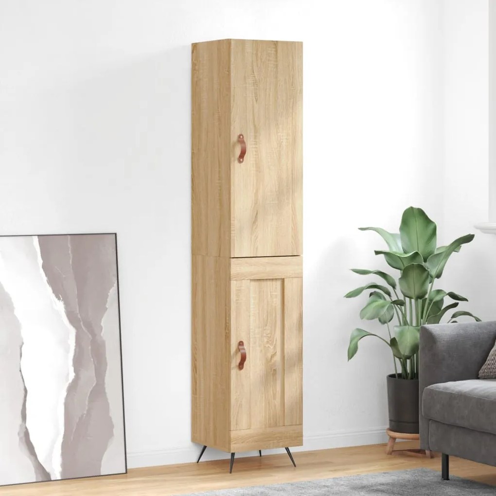 Credenza Rovere Sonoma 34,5x34x180 Cm İn Legno Multistrato /
