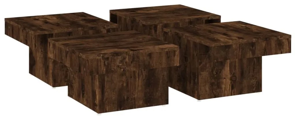 Tavolino da salotto rovere fumo 90x90x28 cm legno multistrato