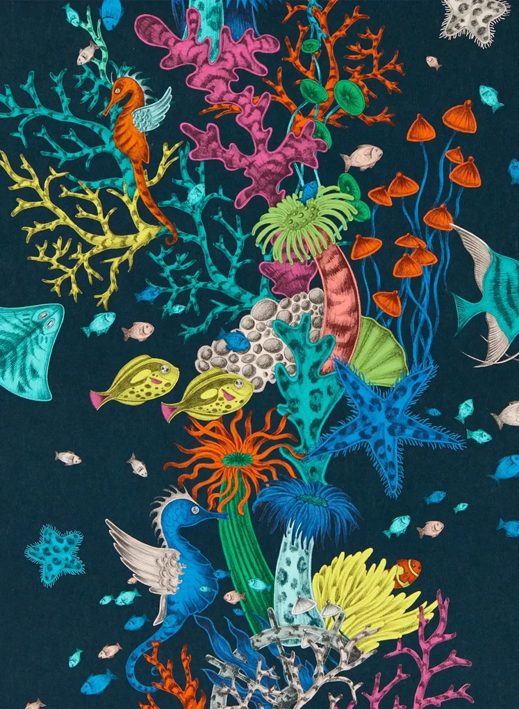 Clarke & Clarke Carta da parati Seaforest - Navy