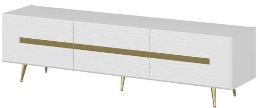 Mobile porta tv 180 cm con inserti dorati bianco serigrafato Jose