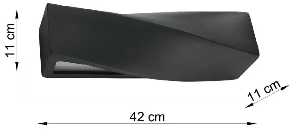 Lampada da parete in ceramica nera Taurus - Sollux