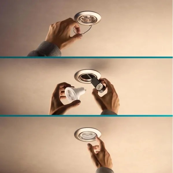 Philips - Confezione da 3 faretti da incasso PERIDOT 1xGU10/7W/230V bianco