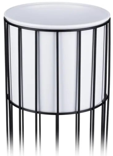 Vaso da fiori in metallo LOFT 70x20 cm nero/bianco