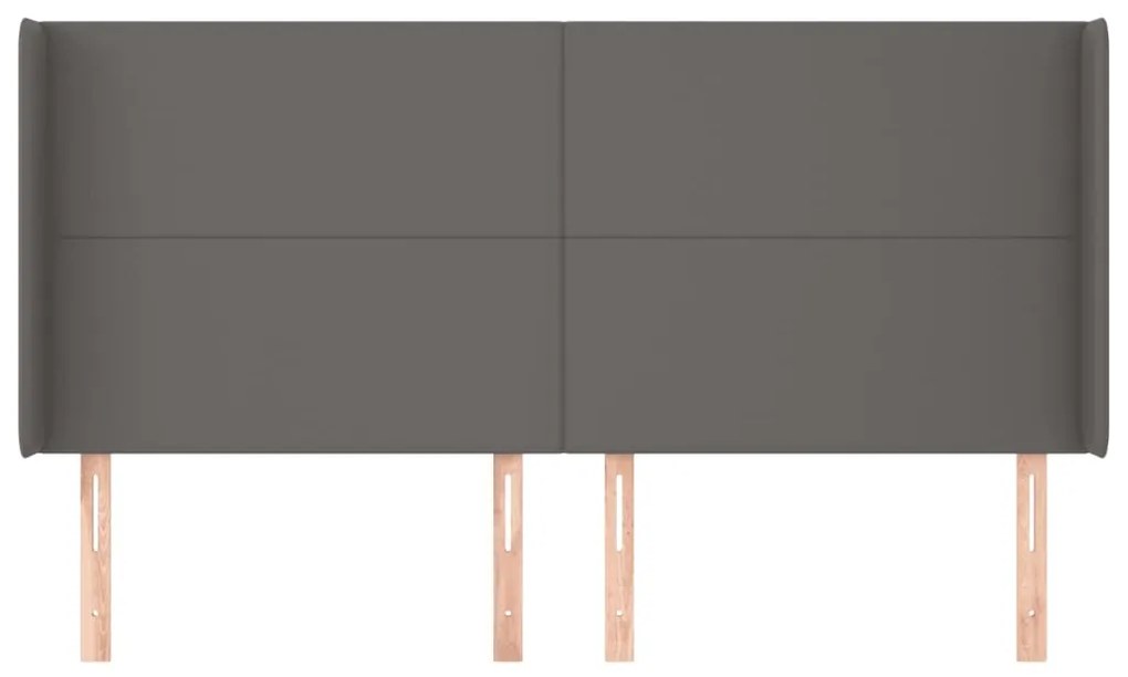 Testiera ad orecchio grigio 203x16x118/128 cm in similpelle
