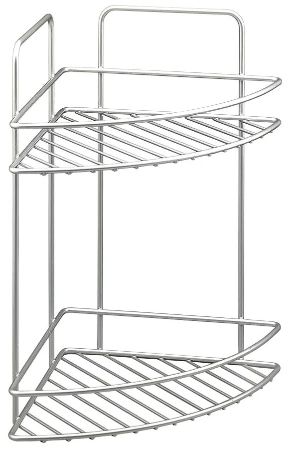 Mensola da bagno angolare a parete con due piani Refl - Metaltex