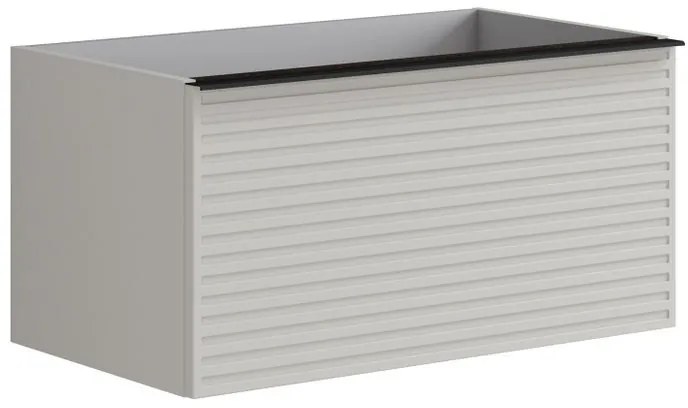 Mobile da bagno sospeso sotto lavabo L 80 x H 40 x P 45.5 cm grigio laccato opaco, 1 cassetto Pixel stripes