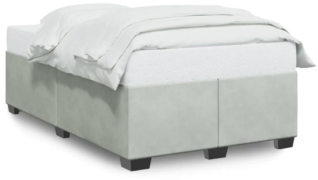 Giroletto Senza Materasso Grigio Chiaro 120x200 Cm Velluto /