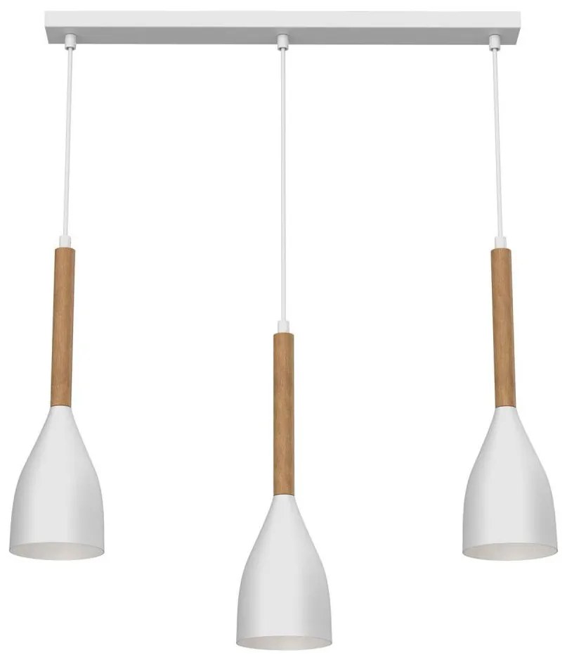 Lampadario su filo MUZA NEW 3xE27/60W/230V bianco