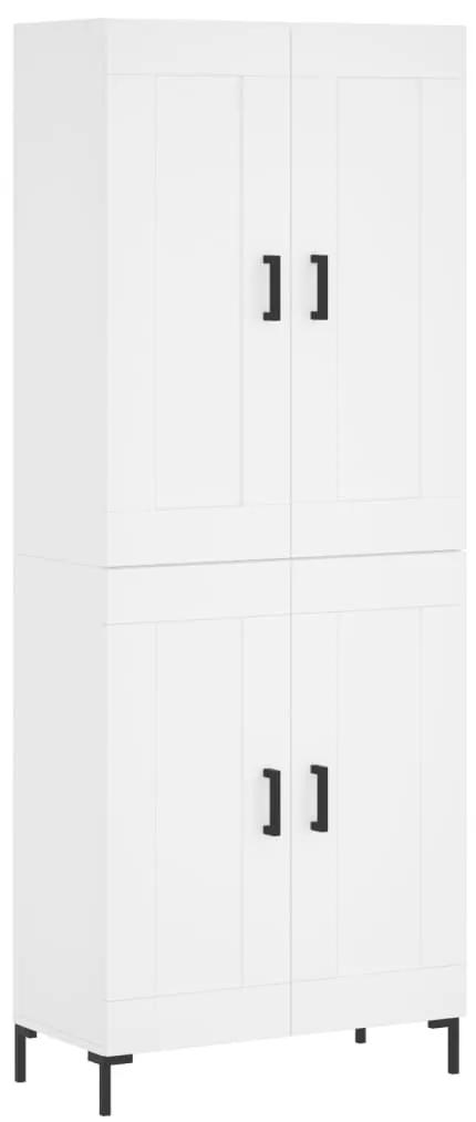 Credenza bianca 69,5x34x180 cm in legno multistrato