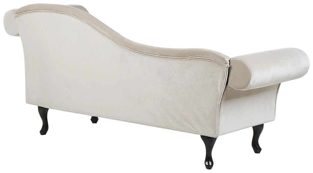 Chaise longue per lato destro in velluto beige LATTES Beliani