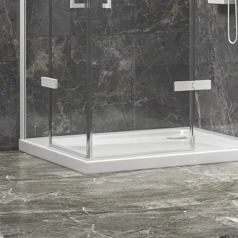 Box doccia 80x100 bianco opaco doppio battente | KT1000B - KAMALU