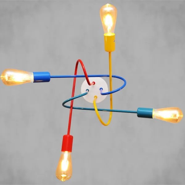 Lampadario LED da soffitto per bambini OXFORD 4xE27/10W/230V