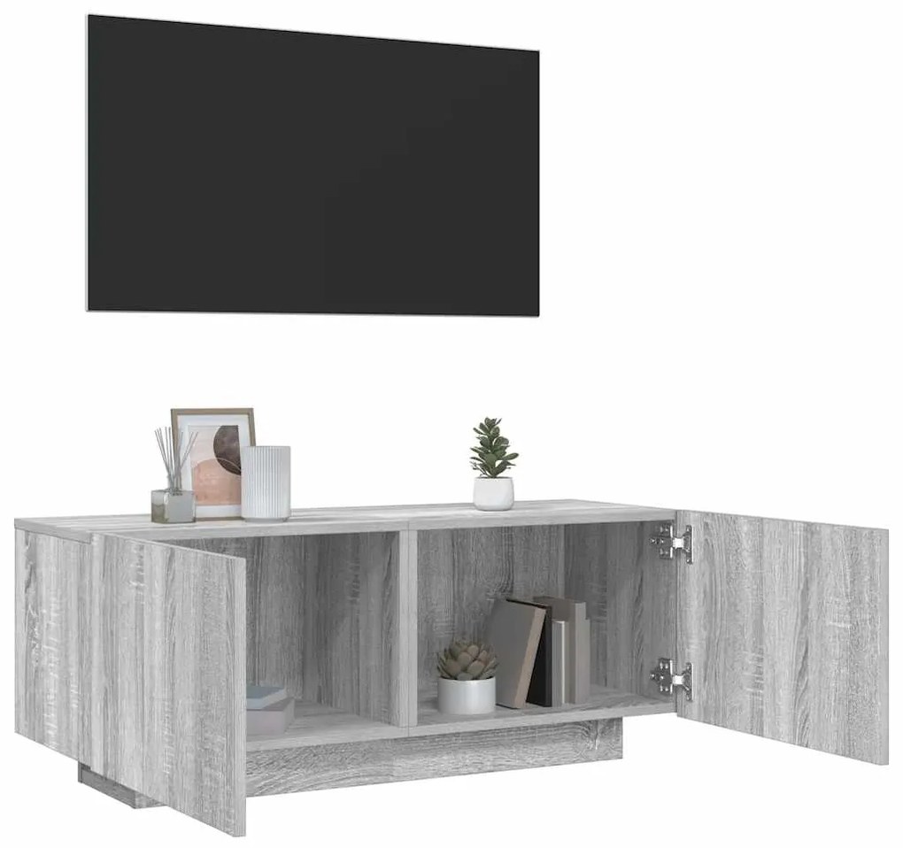 Mobile Tv Grigio Sonoma 100x35x40 Cm İn Legno Multistrato /