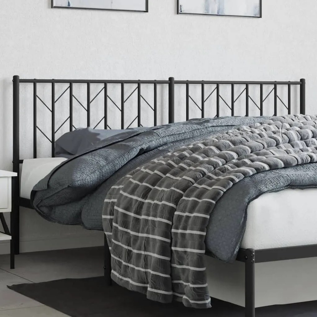 Testiera İn Metallo Nero 180 Cm /