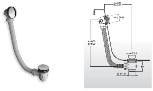 Bruckner - Set da bagno CLICK-CLACK bianco/cromo lucido