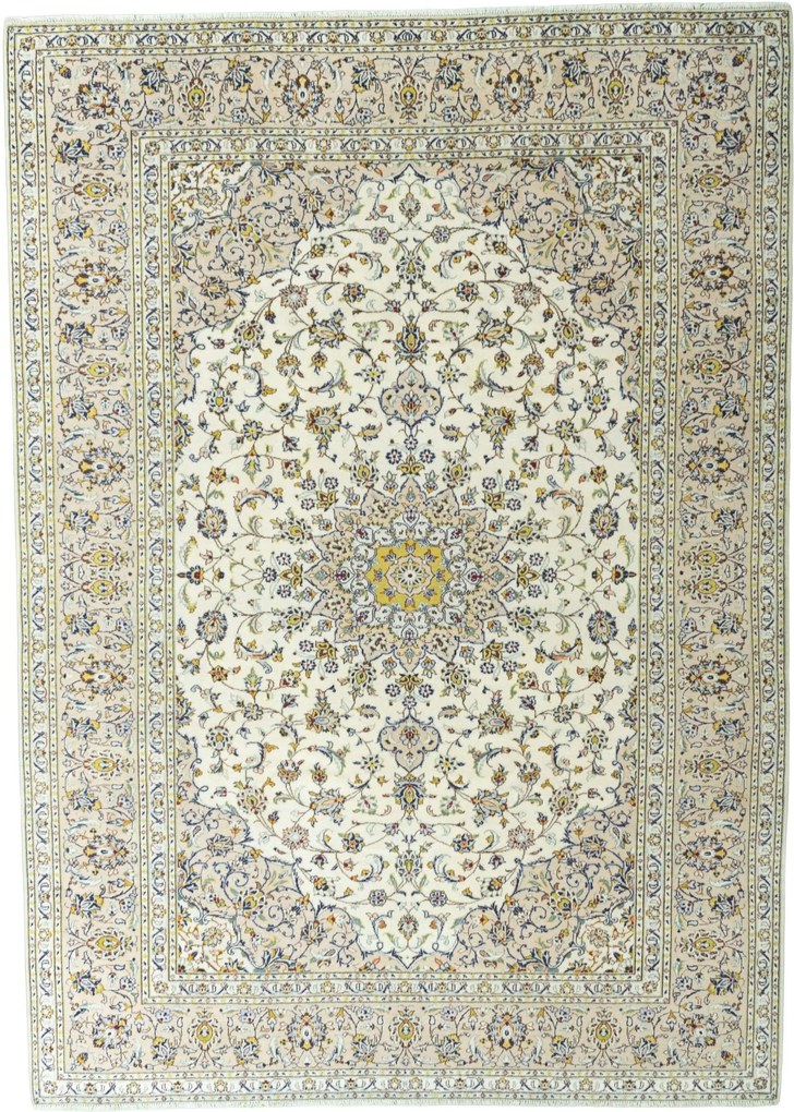 Kashan Tappeto persiano 350 x 250 Beige (Iran) Annodato A Mano