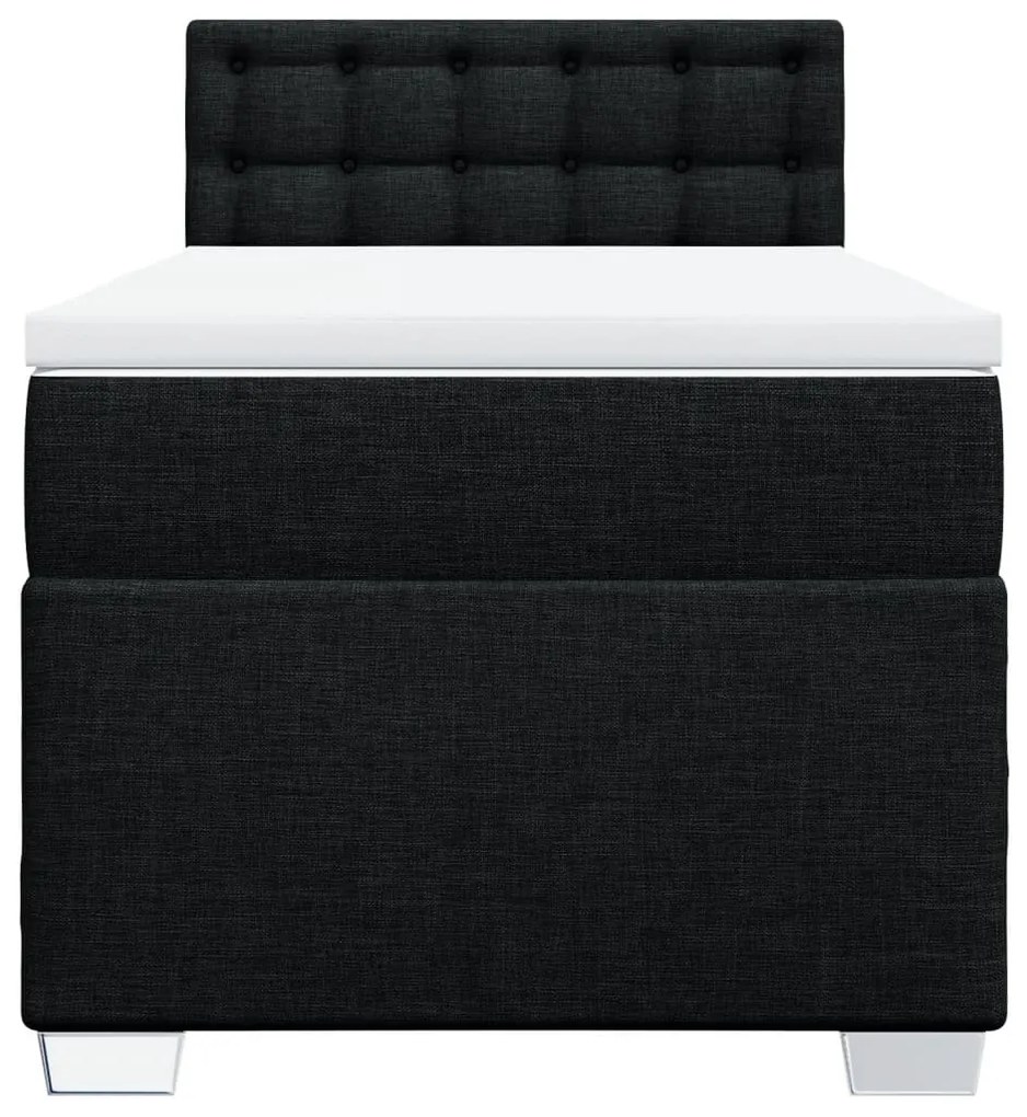 Giroletto a molle con materasso nero 100x200 cm in tessuto