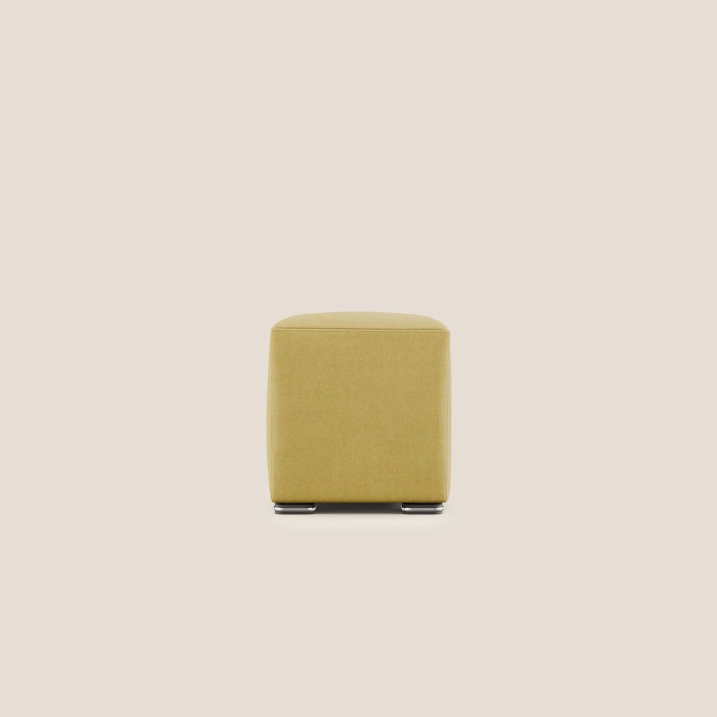 Cube pouf in tessuto morbido impermeabile T02 giallo