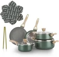 Batteria pentole 12 pezzi scritta Cooking Therapy