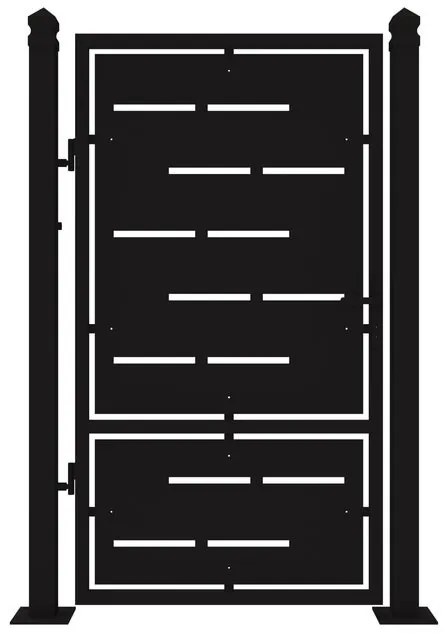 Cancello manuale battente Privacy in ferro, apertura a sinistra, L 104.5, H 180 cm, di colore nero