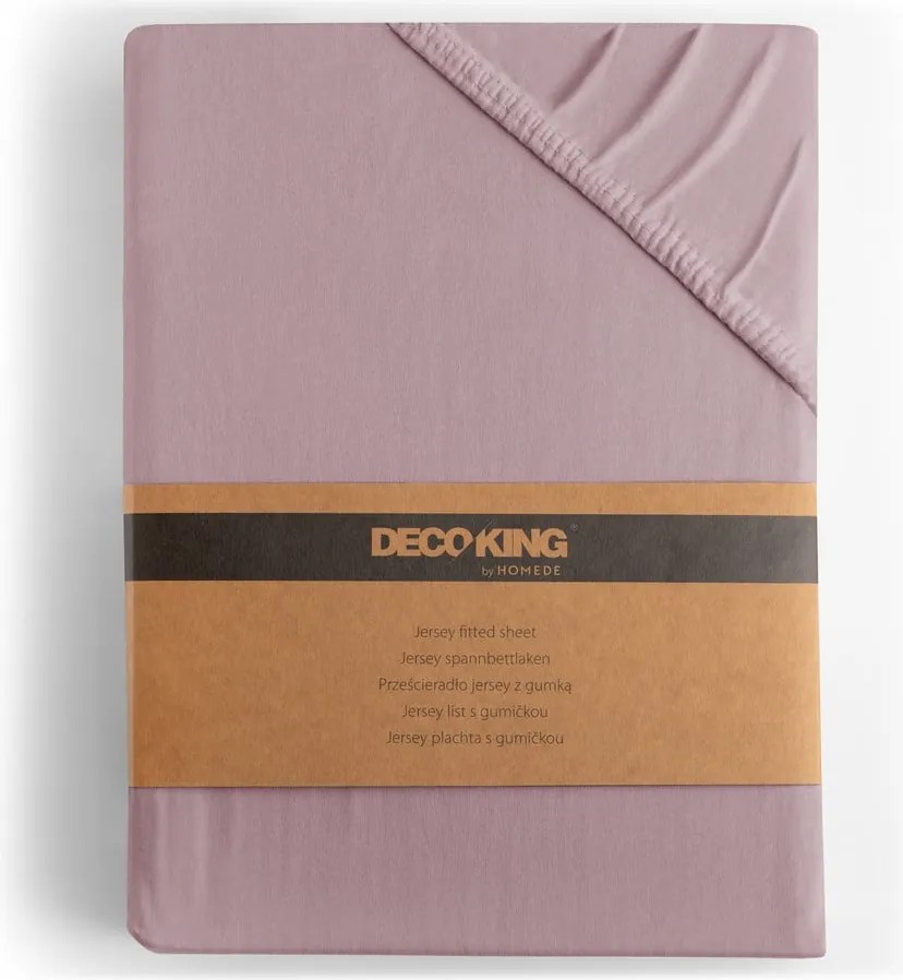 Lenzuolo con angoli rosa polveroso in jersey 160x200 cm Amber – Restilo