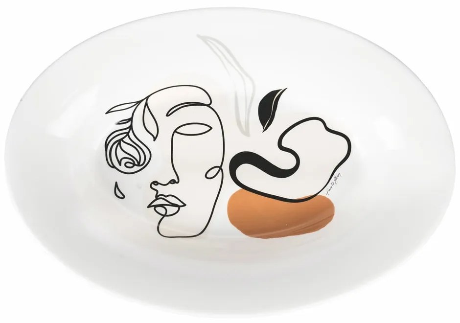 Piatto da portata in ceramica , 48 x 33 cm Face to Grey - VDE Tivoli 1996