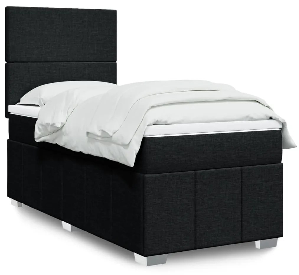 Giroletto A Molle Con Materasso Nero 100x200 Cm İn Tessuto /