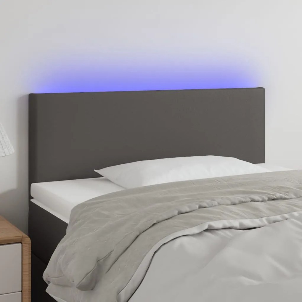 Testiera Grigio A Led 90x5x78/88 Cm İn Similpelle /