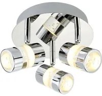 Plafoniera Contemporanea Bolle Acciaio Cromo Policarbonato Led 16W 3000K