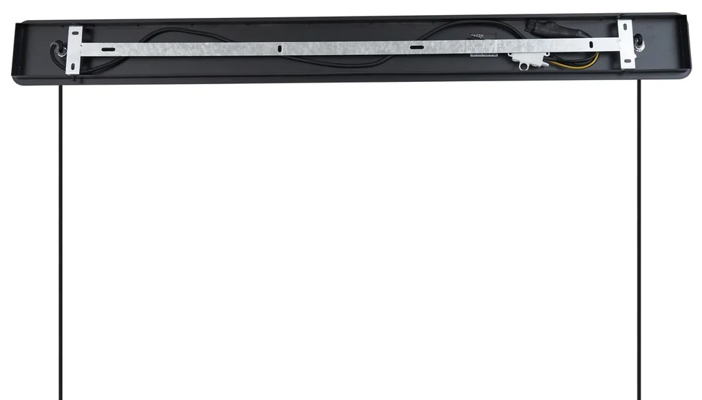 Lampada a sospensione Japandi nera con paralume in tessuto marrone a 2 luci - Bida