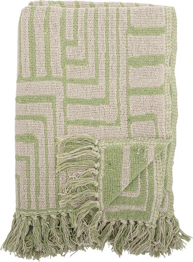Coperta verde in misto cotone 130x155 cm Velva – Bloomingville