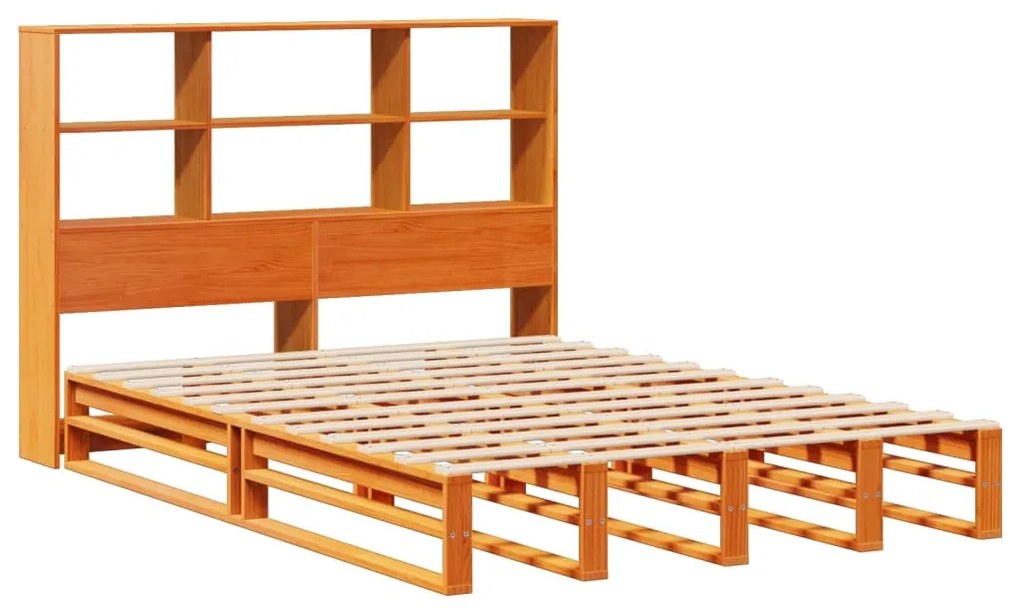 Letto libreria senza materasso marrone cera 120x200 cm legno