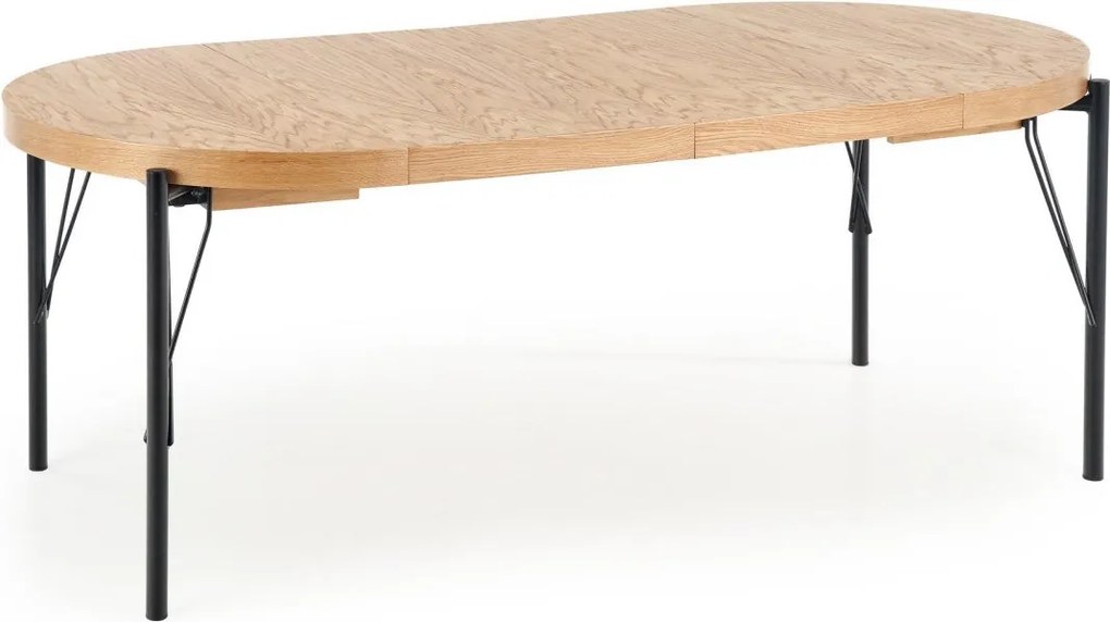 Tavolo Inferno allungabile in rovere/nero - L100-300 x L100 x H76