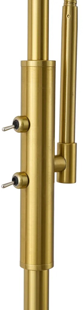 Lampada da terra di design in ottone con vetro ambrato a 2 luci - Brianna