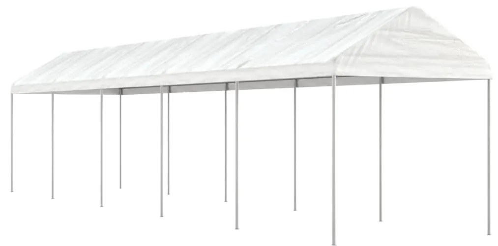 Gazebo Con Tetto Bianco 11,15x2,28x2,69 M İn Polietilene /
