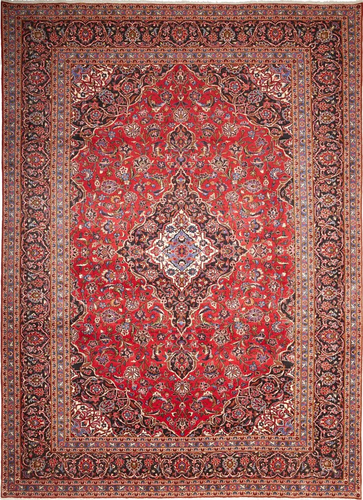Kashan Tappeto persiano 410 x 300 Rosso (Iran) Annodato A Mano