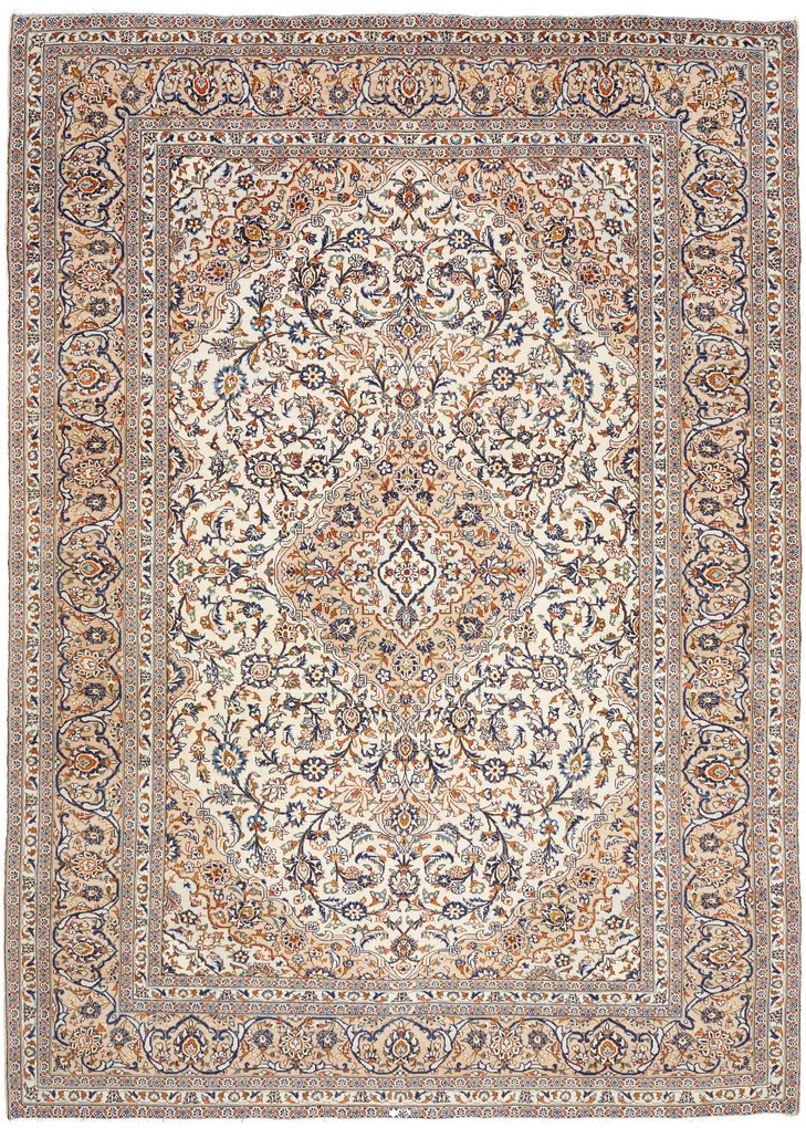 Kashan Tappeto persiano 250 x 350 Beige (Iran) Annodato A Mano