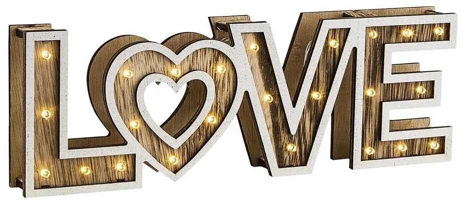 Globo 29976 - Lampada da tavolo LED LOVE 24xLED/0,06W/3xAA pioppo