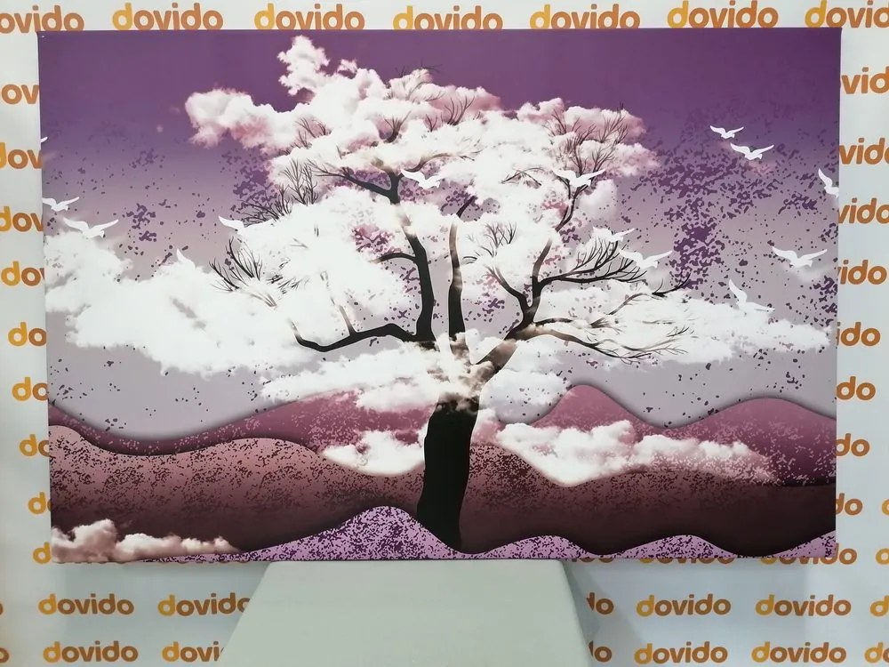 Stampa su tela – Albero immerso nelle nuvole
