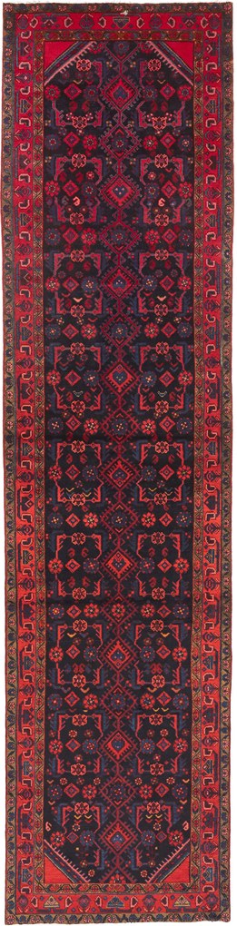 Hamedan Tappeto persiano 110 x 440 Blu (Iran) Annodato A Mano