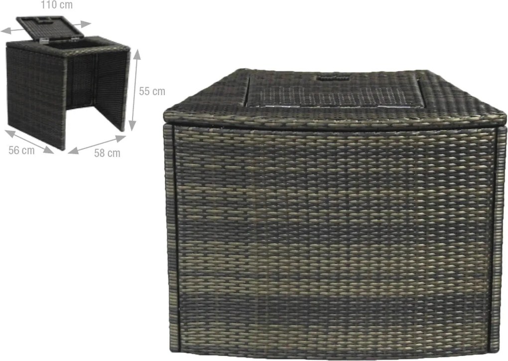 Vasca Idromassaggio da Esterno Semirigida Riscaldata 4 Posti con Mobili Ø156x70 cm NetSpa Vita Nera...