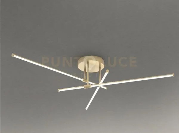 Elia/plpd o lampadario a soffitto a led in metallo oro verniciato 2...